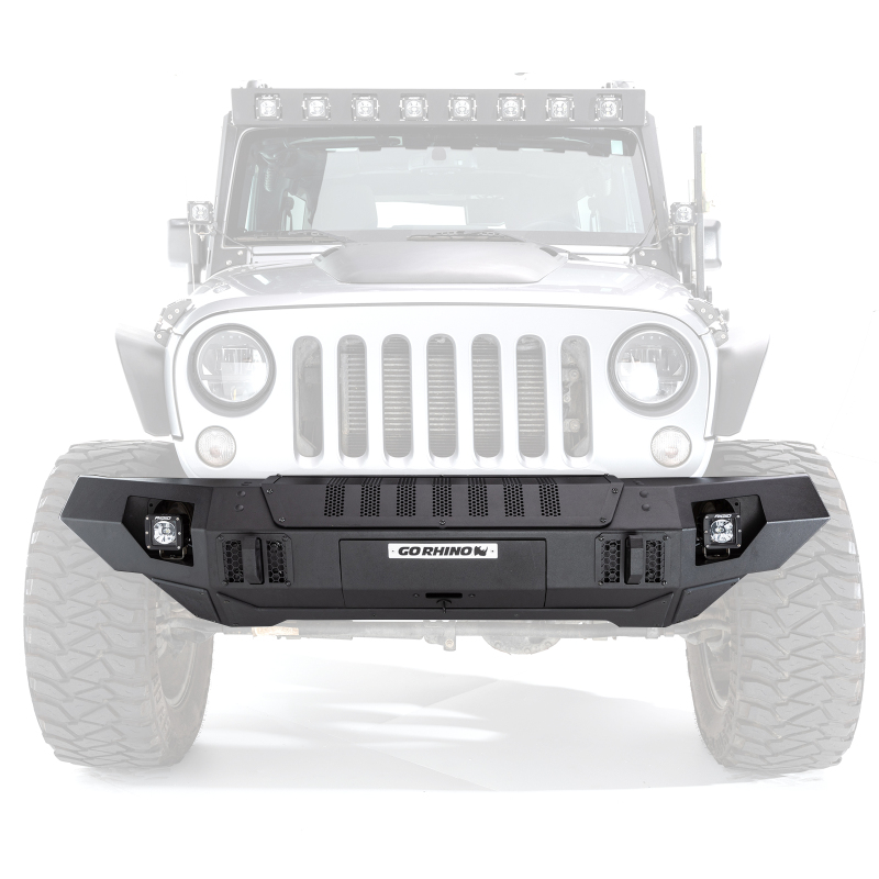 Jeep Wrangler Bumper - Front - Go Rhino - Trailline Winch Ready Front Straight - Textured Black - `07-`20